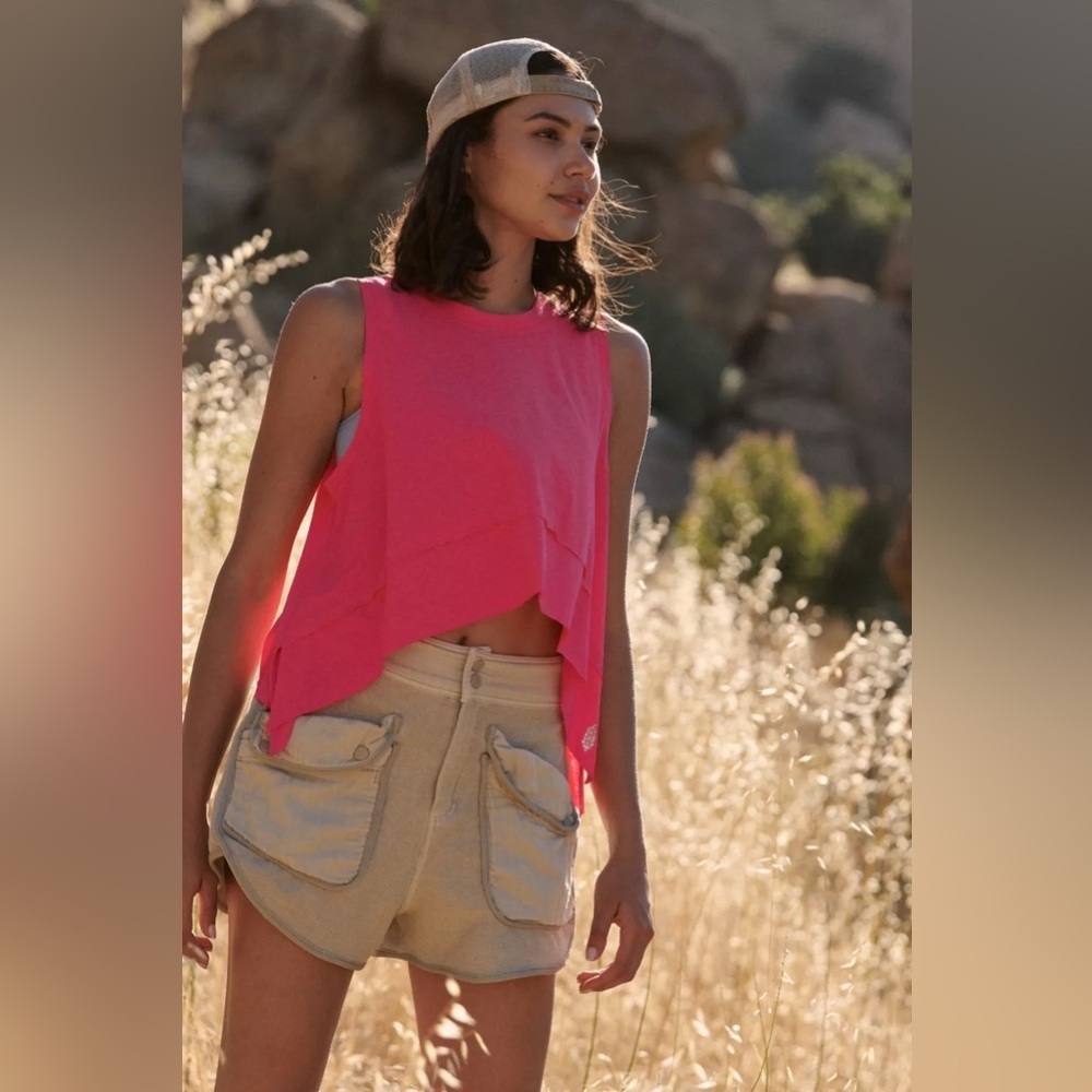 NWT FP Movement Tempo Oversized Hibiscus Pink Tank